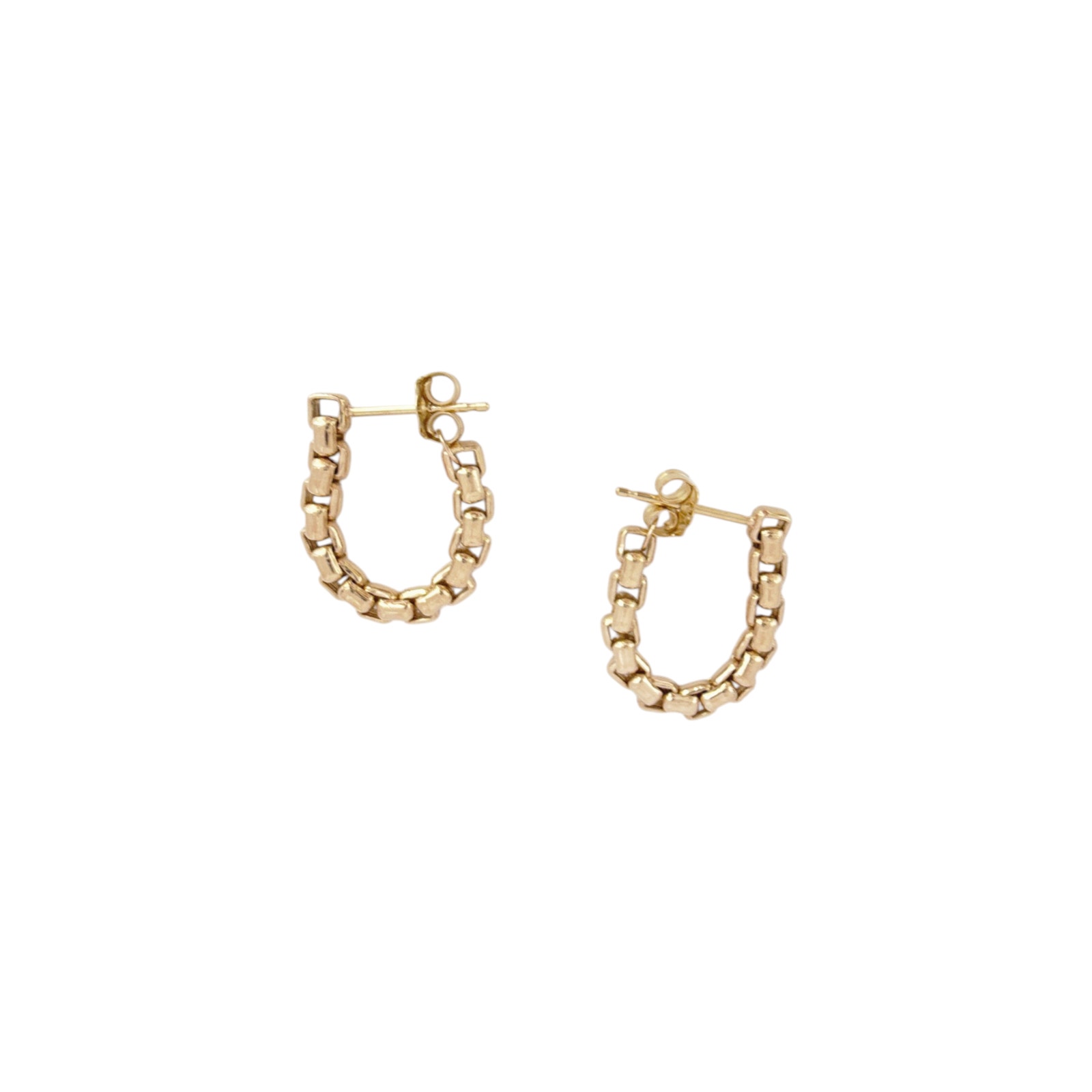Zoe Chicco 14k Gold Large Box Chain Huggie Earrings — image 6 of 8